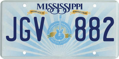 MS license plate JGV882