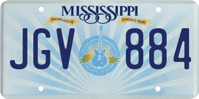 MS license plate JGV884