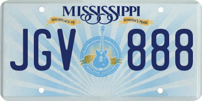 MS license plate JGV888
