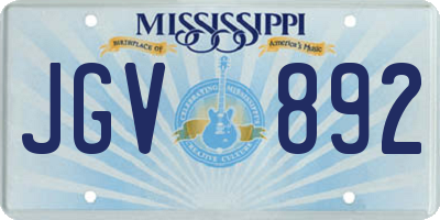 MS license plate JGV892