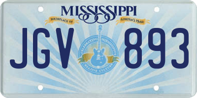 MS license plate JGV893
