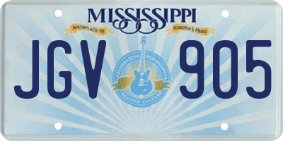 MS license plate JGV905