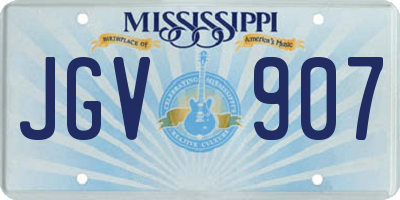 MS license plate JGV907
