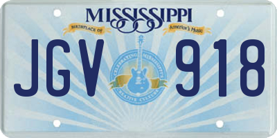 MS license plate JGV918