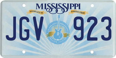 MS license plate JGV923