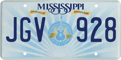 MS license plate JGV928