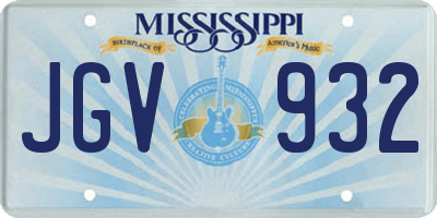 MS license plate JGV932