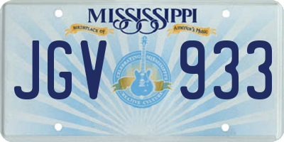 MS license plate JGV933