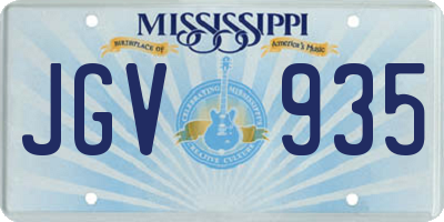 MS license plate JGV935