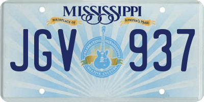 MS license plate JGV937
