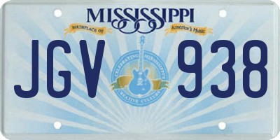 MS license plate JGV938