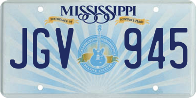 MS license plate JGV945