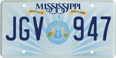 MS license plate JGV947