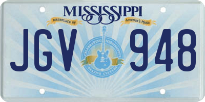 MS license plate JGV948