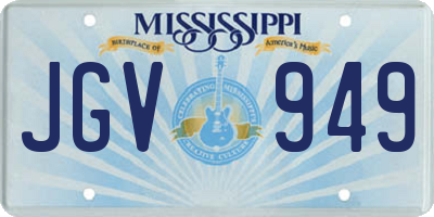 MS license plate JGV949