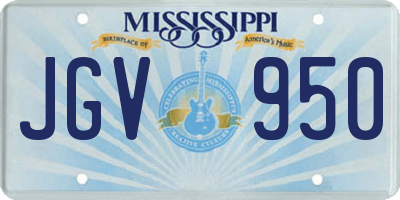 MS license plate JGV950