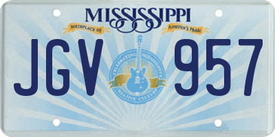 MS license plate JGV957