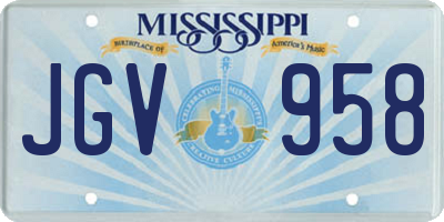 MS license plate JGV958