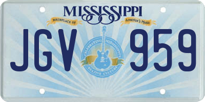 MS license plate JGV959
