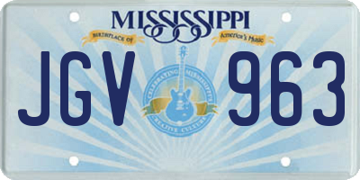 MS license plate JGV963