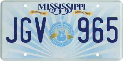 MS license plate JGV965
