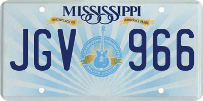 MS license plate JGV966