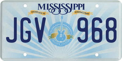 MS license plate JGV968
