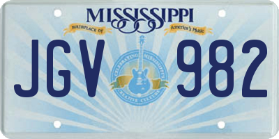 MS license plate JGV982