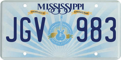 MS license plate JGV983