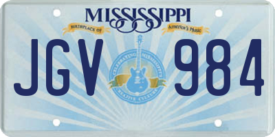 MS license plate JGV984