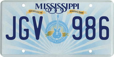 MS license plate JGV986