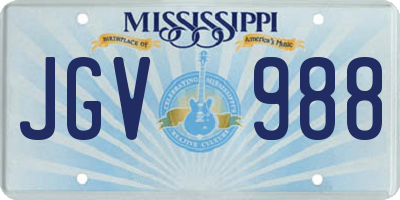MS license plate JGV988