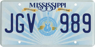 MS license plate JGV989