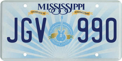 MS license plate JGV990