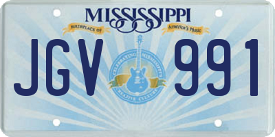 MS license plate JGV991