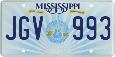 MS license plate JGV993