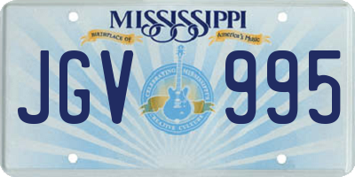 MS license plate JGV995