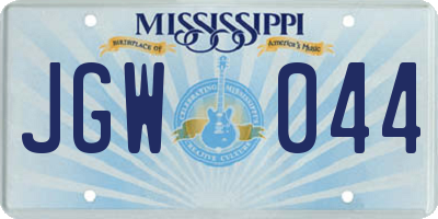 MS license plate JGW044