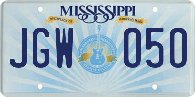 MS license plate JGW050