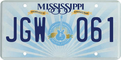 MS license plate JGW061