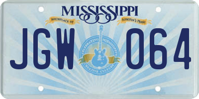 MS license plate JGW064