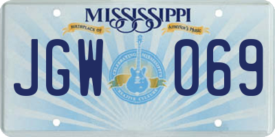 MS license plate JGW069