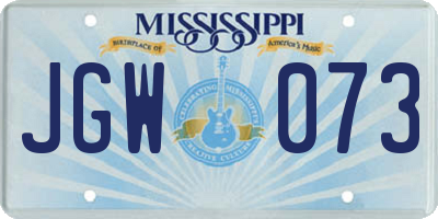 MS license plate JGW073