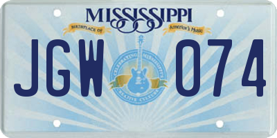 MS license plate JGW074