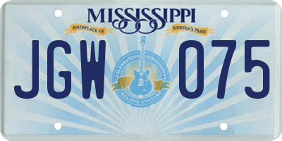 MS license plate JGW075