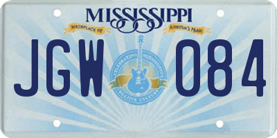 MS license plate JGW084
