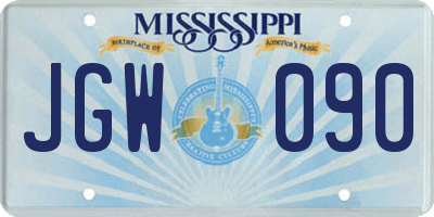 MS license plate JGW090