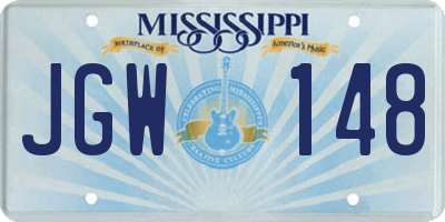 MS license plate JGW148