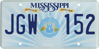 MS license plate JGW152
