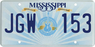 MS license plate JGW153